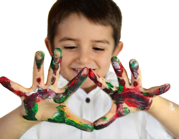 Hands in paint — Stock Photo, Image