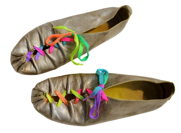 Лады веселые серебряные туфли — стоковое фото