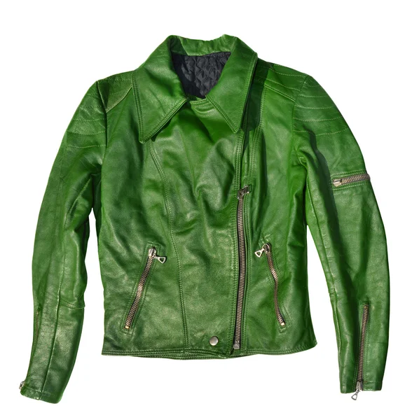 Casaco de couro verde — Fotografia de Stock