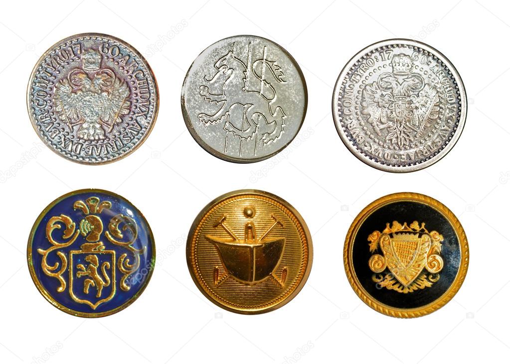 Various metal buttons