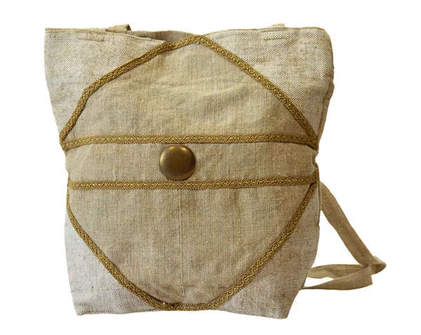 Handmade flax handbag — Stock Photo, Image