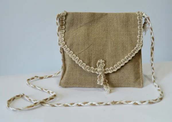 Handmade flax purse — Φωτογραφία Αρχείου