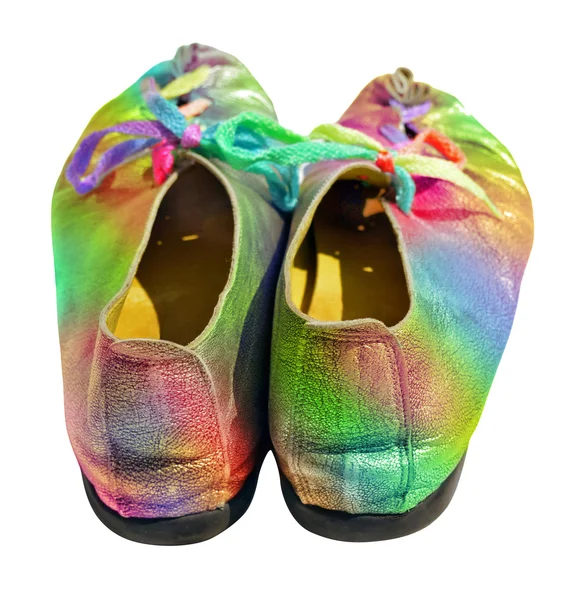 Ladies fun rainbow shoes — Stock Photo, Image