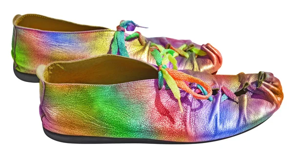 Ladies fun rainbow shoes — Stock Photo, Image