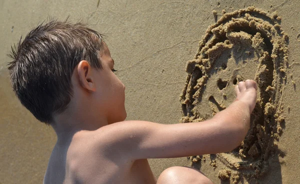 Desenho na areia — Fotografia de Stock