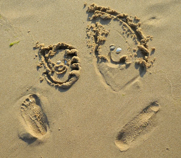 Desenho na areia — Fotografia de Stock