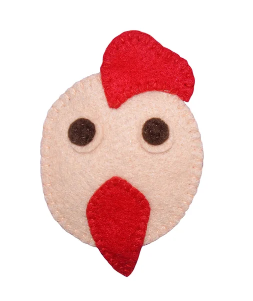 Handmade toy from felt - cock — Stock Photo, Image
