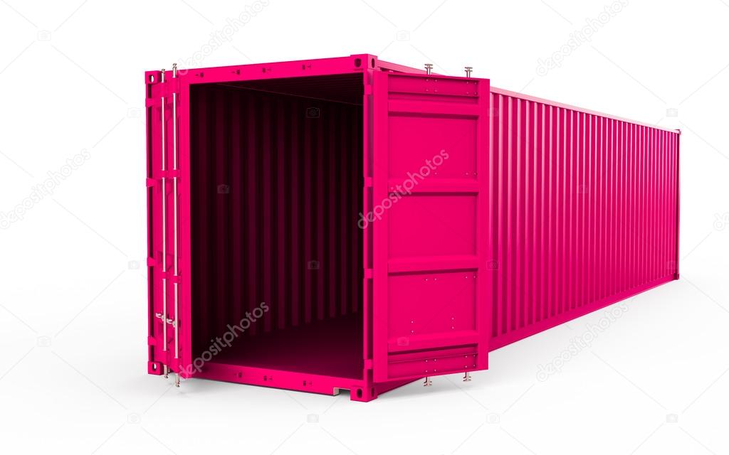 Pink container isolated