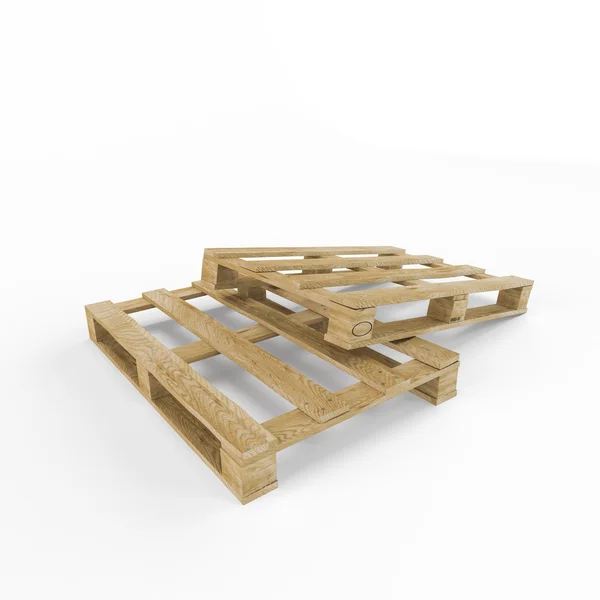 Palete de madeira, isolado sobre fundo branco — Fotografia de Stock