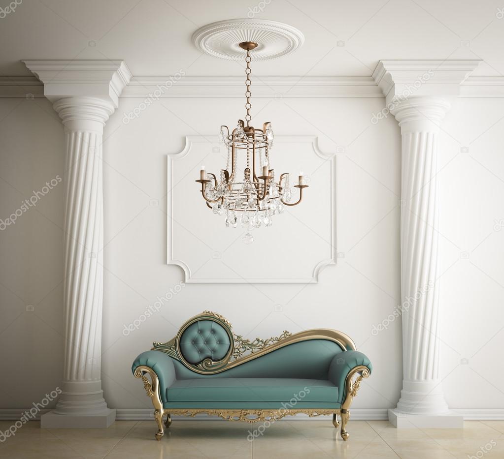 Classical interior with Luxurious leather sofa