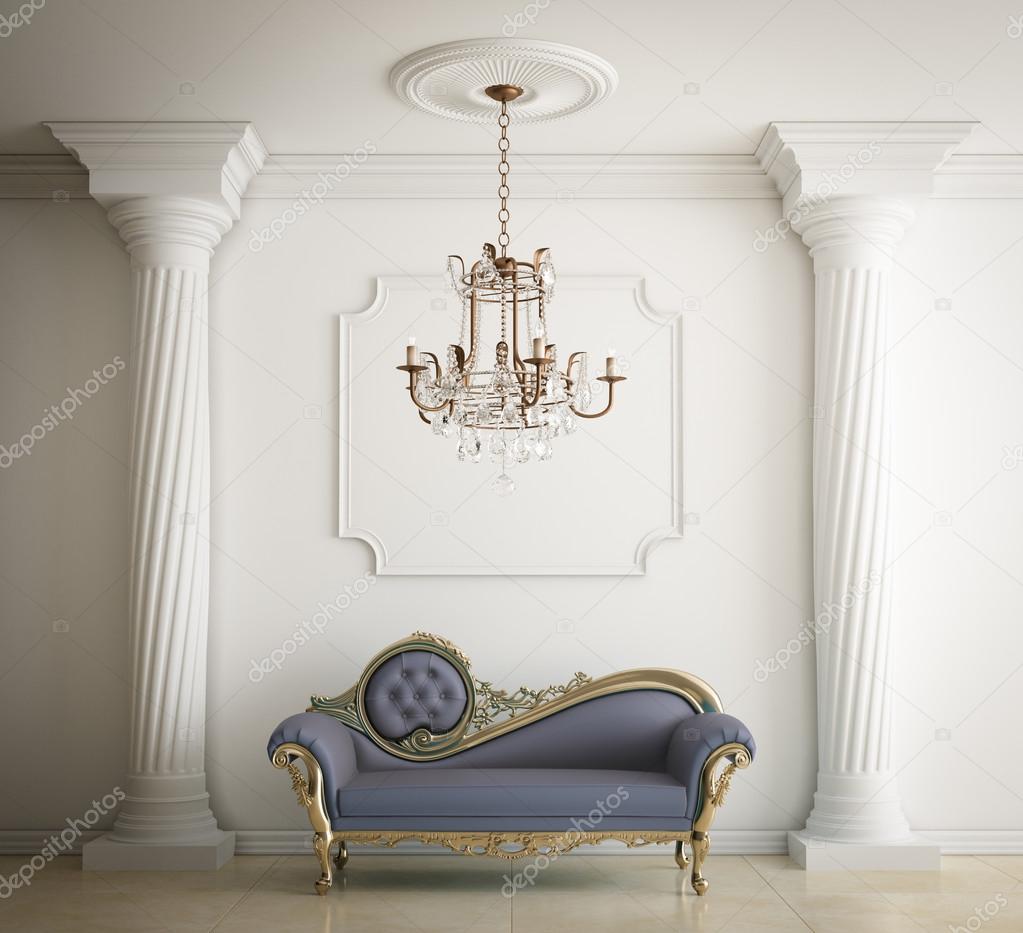 Classical interior with Luxurious leather sofa