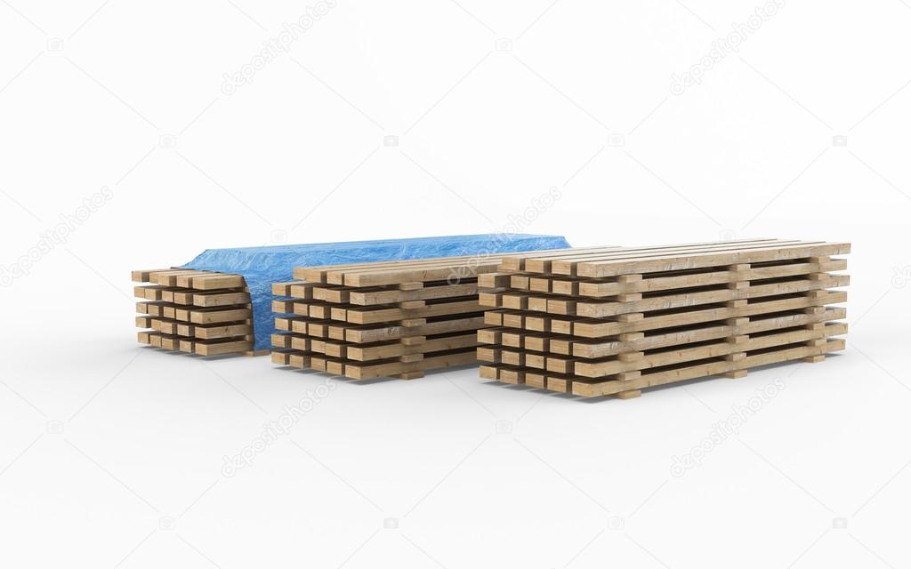 Construction wood planks