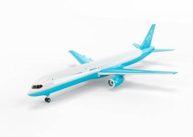 Yolcu uçağı beyaz arkaplanda izole edildi