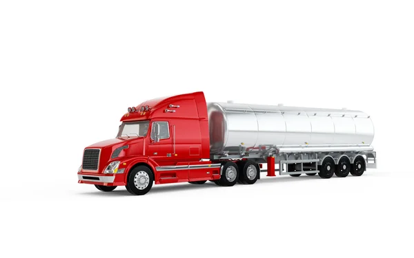Büyük sarnıç ile kırmızı Amerikan kamyon