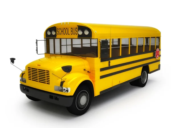 okul otobüsü beyaz arkaplanda izole edildi