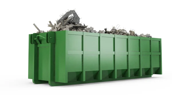 Groene puin container — Stockfoto