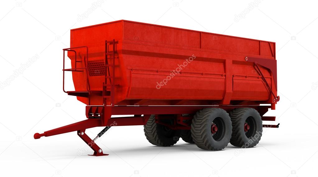 Agricultural Trailer isolated on white background