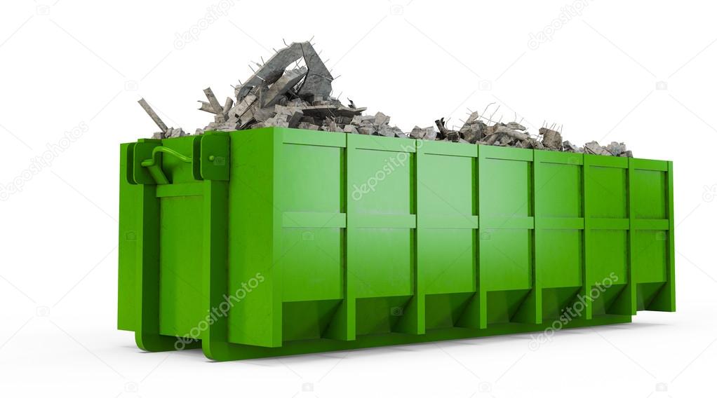 Green rubble container
