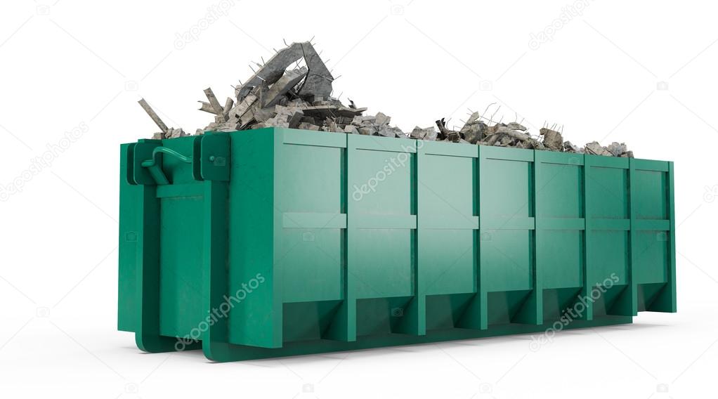 Teal rubble container