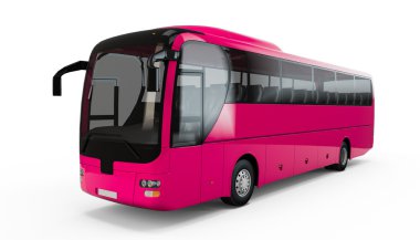 Orta mor kırmızı büyük tur otobüsü