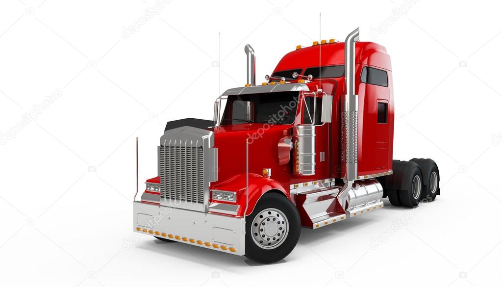 Red american truck