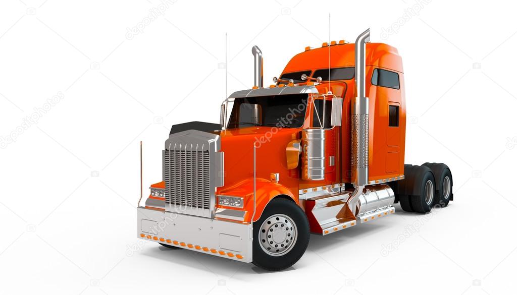 Orange Red american truck