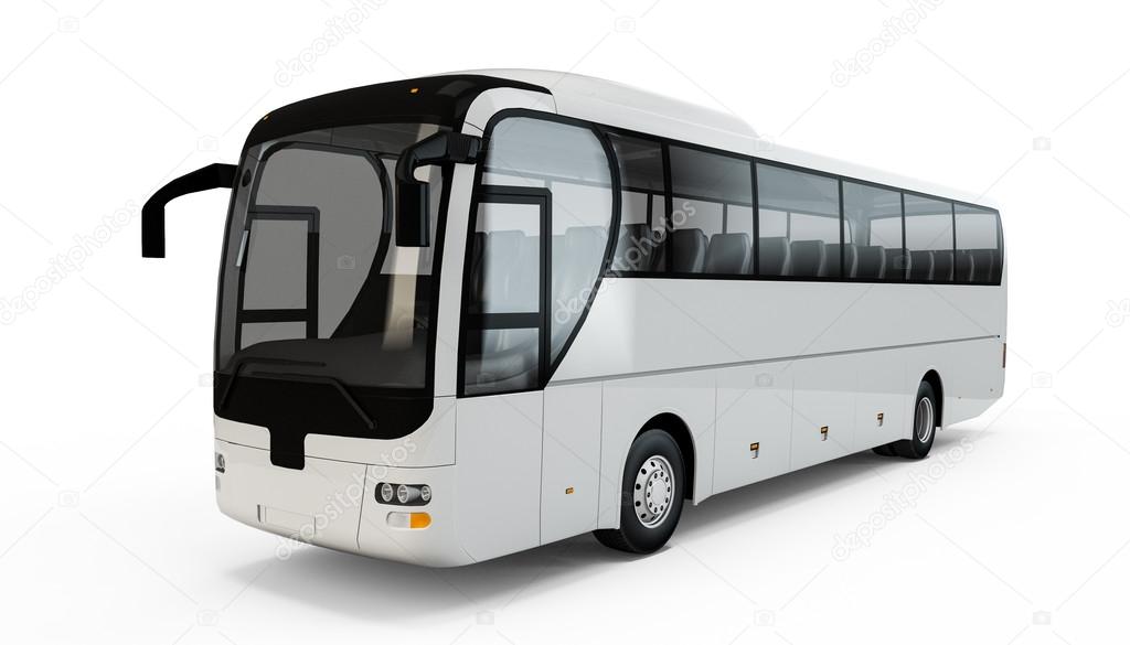 White big tour bus