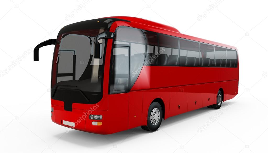 Red big tour bus