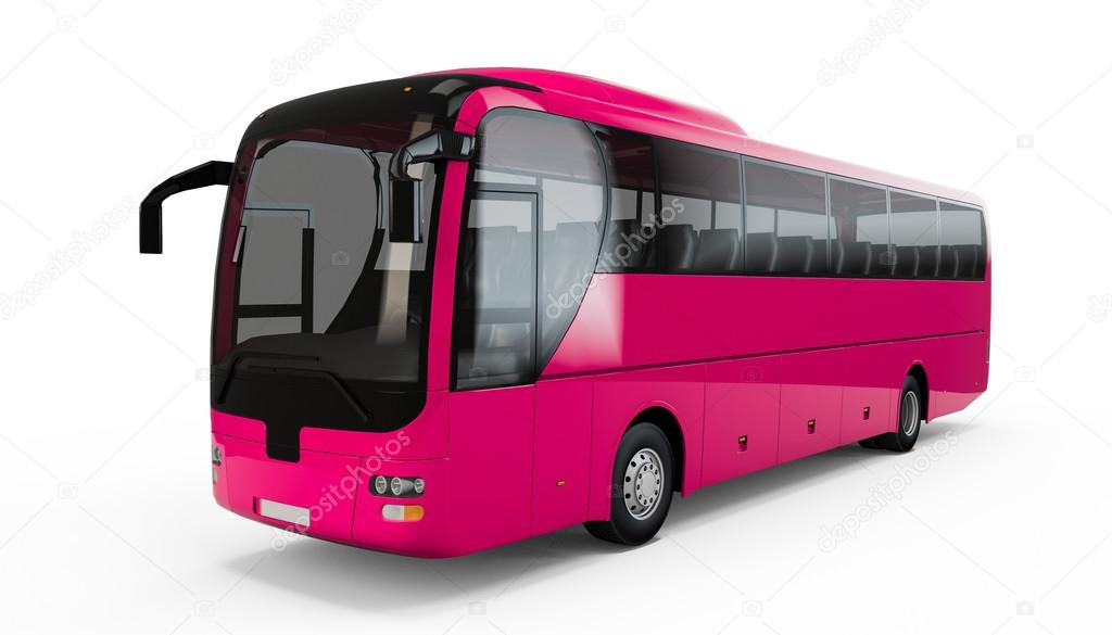 Medium Violet Red big tour bus