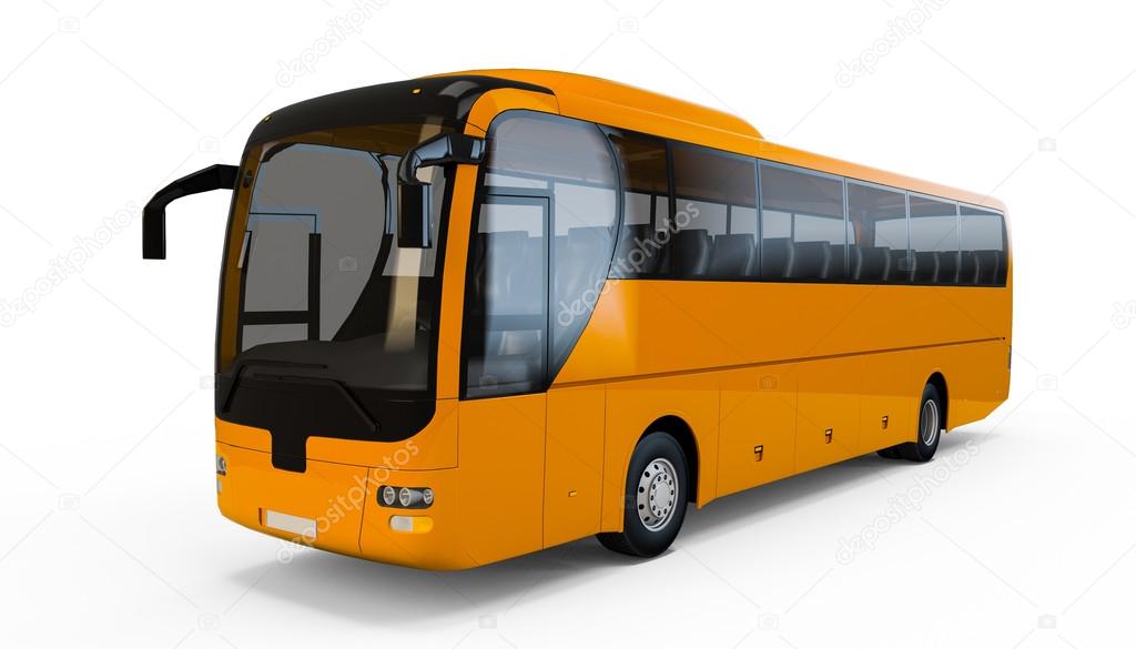 Orange Yellow big tour bus