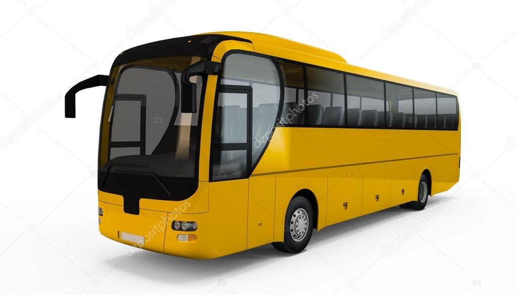 Yellow big tour bus