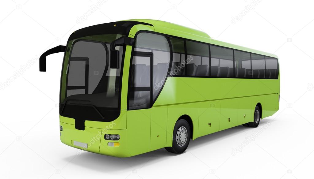 Yellow Green big tour bus