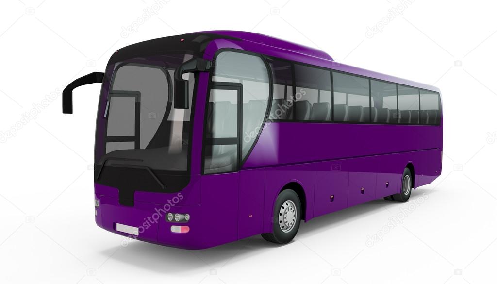 Purple big tour bus