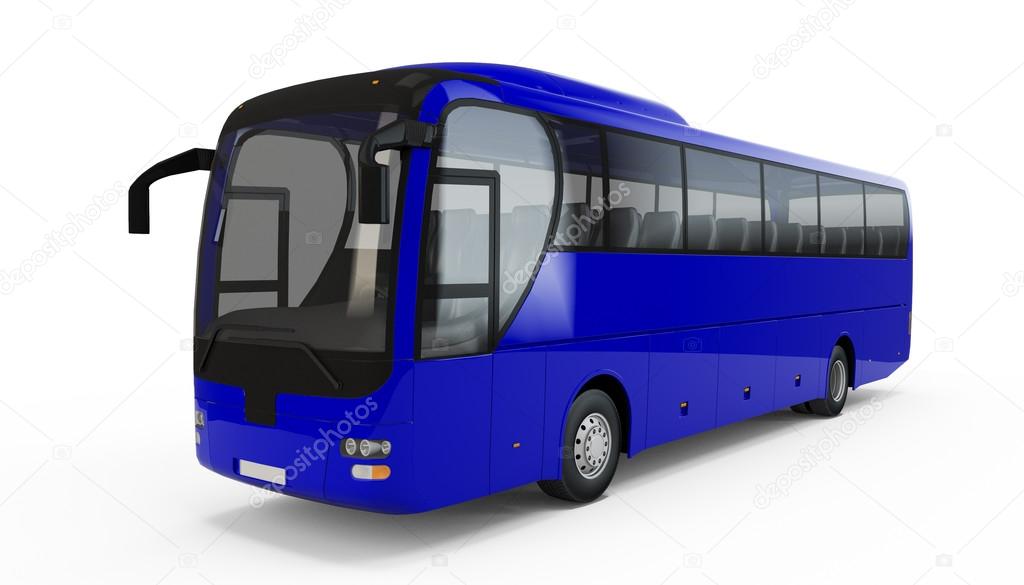Blue big tour bus