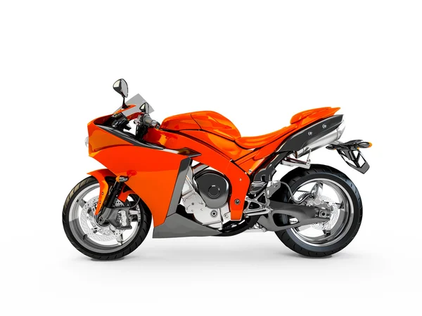 Oranje rood motorfiets geïsoleerd — Stockfoto