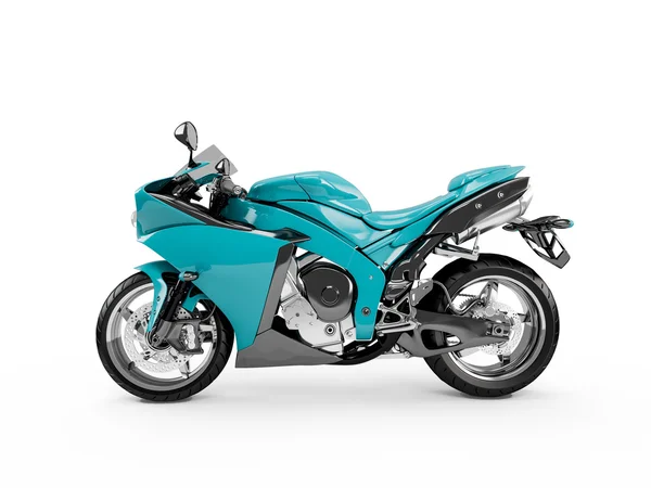 Cyan motorcycle isolated — Stock Photo, Image