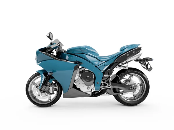Steel Blue motorcycle isolated — Stock Photo, Image