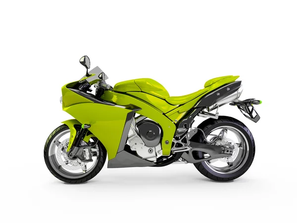 Moto verte jaune isolée — Photo