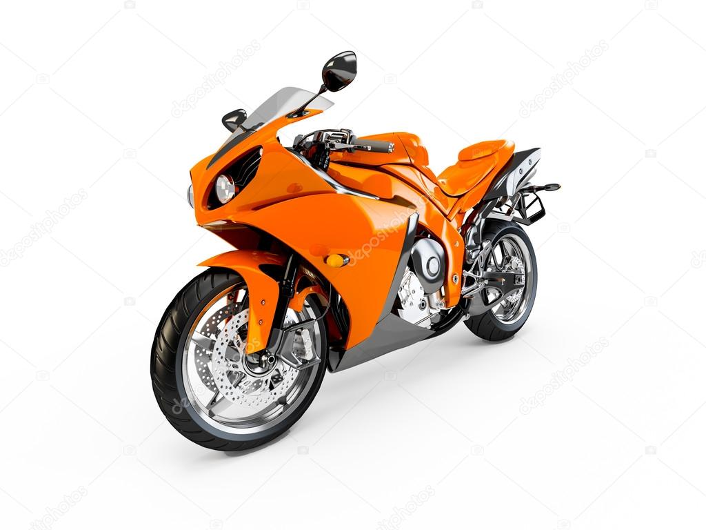 Dark Orange motorcycle isolated