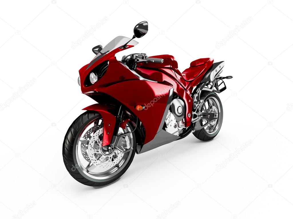 Dark Red motorcycle isolated