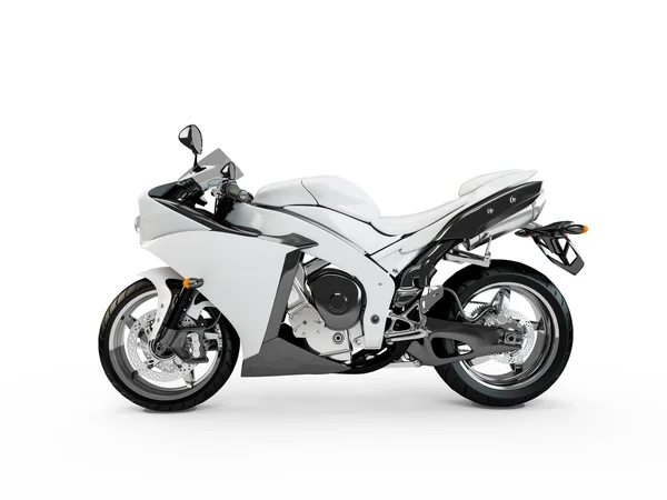 Белый мотоцикл изолирован на белом фоне — стоковое фото