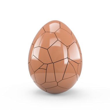 Sandy Brown kırık yumurta beyaz arka plan üzerinde izole