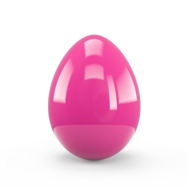 Sıcak pembe beyaz arka plan üzerinde izole yumurta