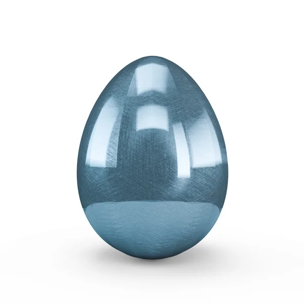 Acciaio uovo blu isolato su sfondo bianco — Foto Stock