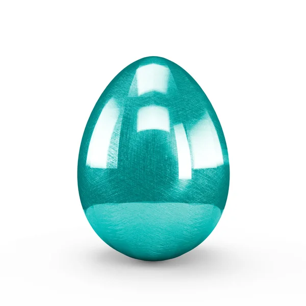 Cyan Aqua Egg isolato su sfondo bianco — Foto Stock