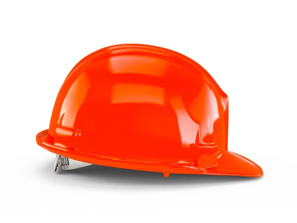 Rosso Arancione casco da costruzione in plastica — Foto Stock