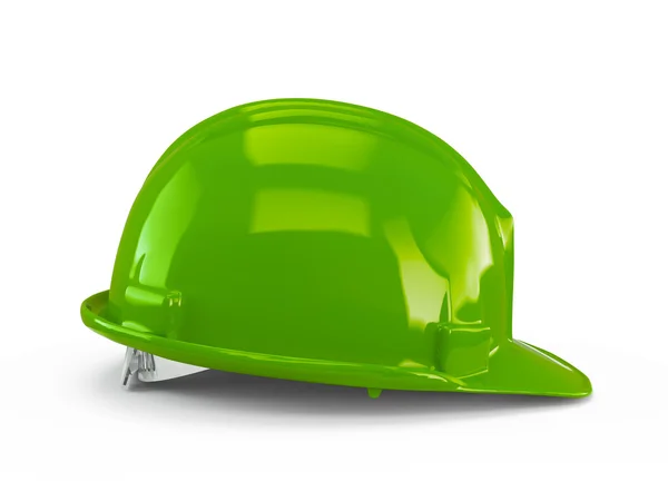 Green plastic construction helmet — Stock Photo, Image