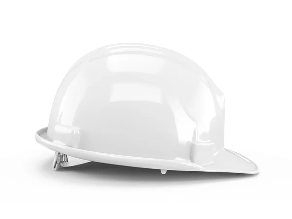 Casco da costruzione in plastica bianca — Foto Stock