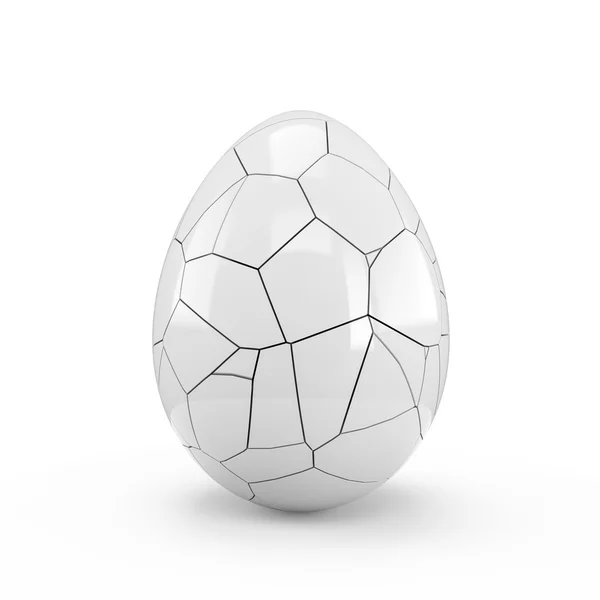 Jajko pęknięty biały na białym tle — Zdjęcie stockowe