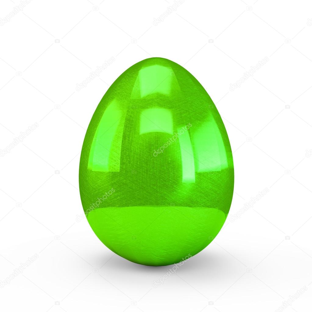 Lime Green Egg isolated on white background